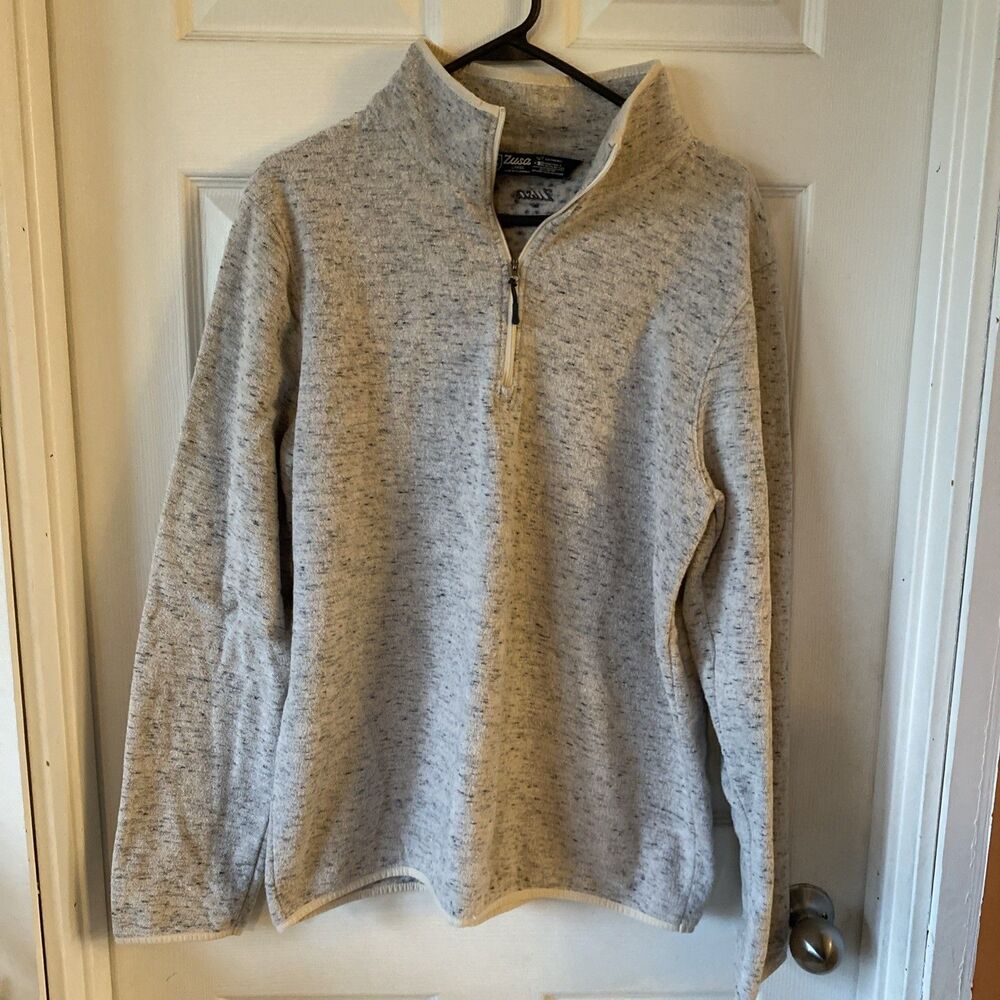 Zusa Large Sweatshirt 1/4 Zip Gray Women’s Pullover Exo-Friendly Recycled